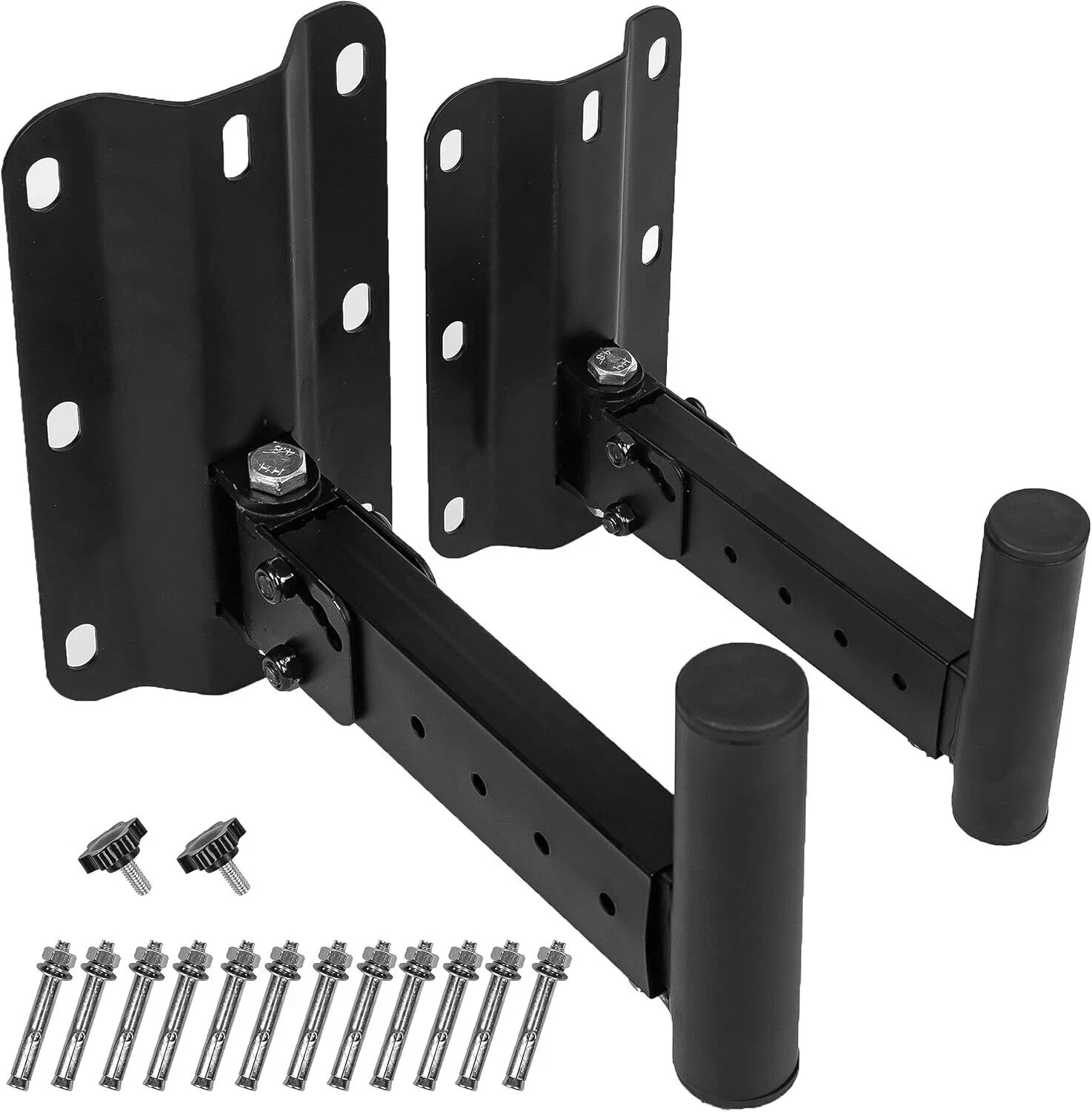 PA Speaker Mount Bracket Support to 110lbs-Adjustable Wall Brackets-Heavy Duty
