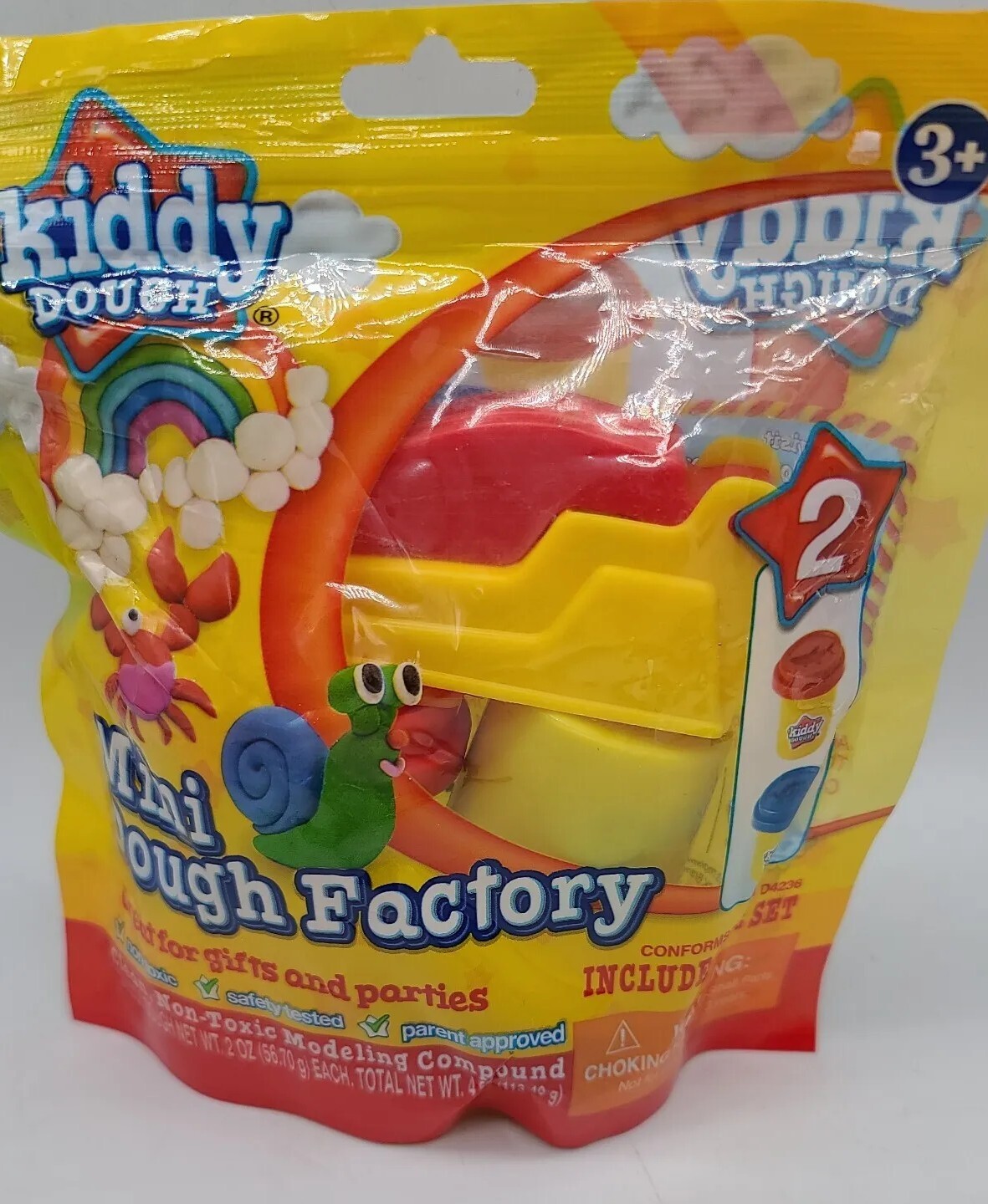 Kiddy Dough - Mini Dough Factory - Clean, Non-Toxic - 2 Tubs Included