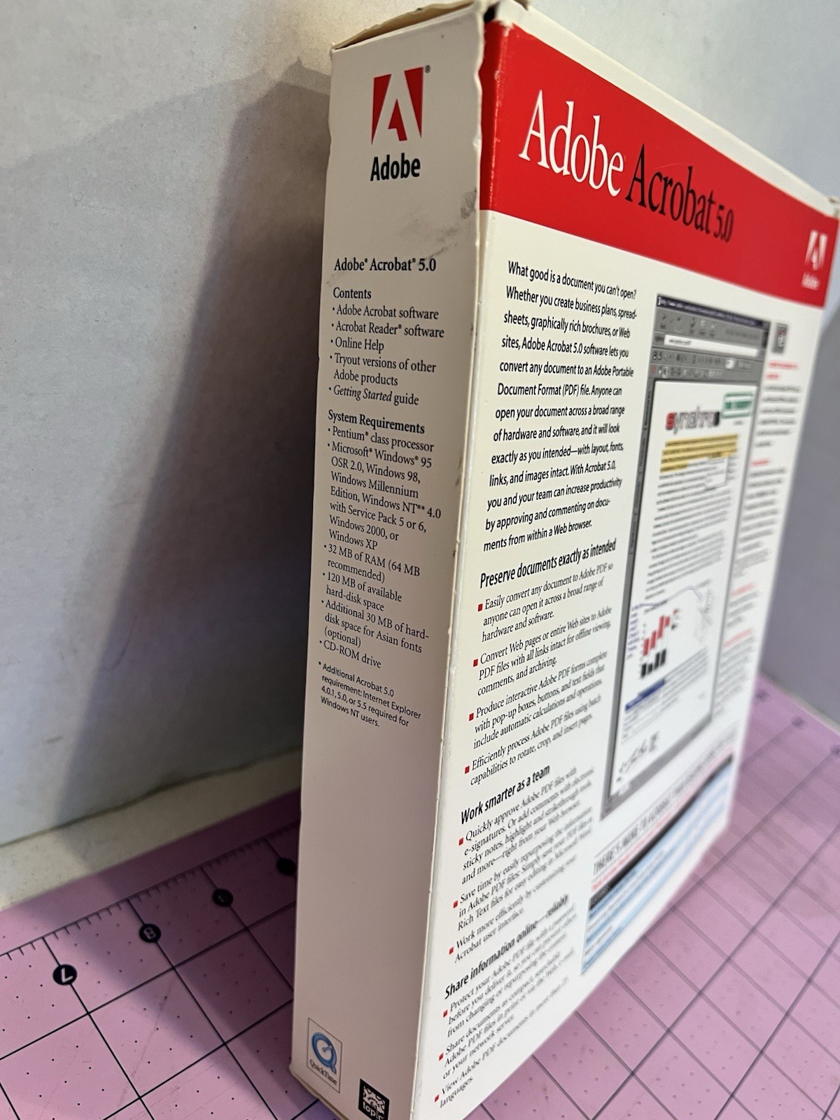 Adobe Acrobat 5.0 + Reader for PalmOS BIG BOX Windows XP 2000 RARE Complete