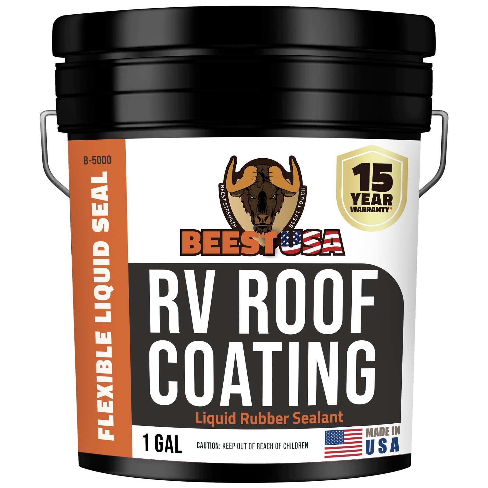 RV Roof Coating White 1 Gallon Covers up to 50 sq ft (2 Coats) Solar Reflective