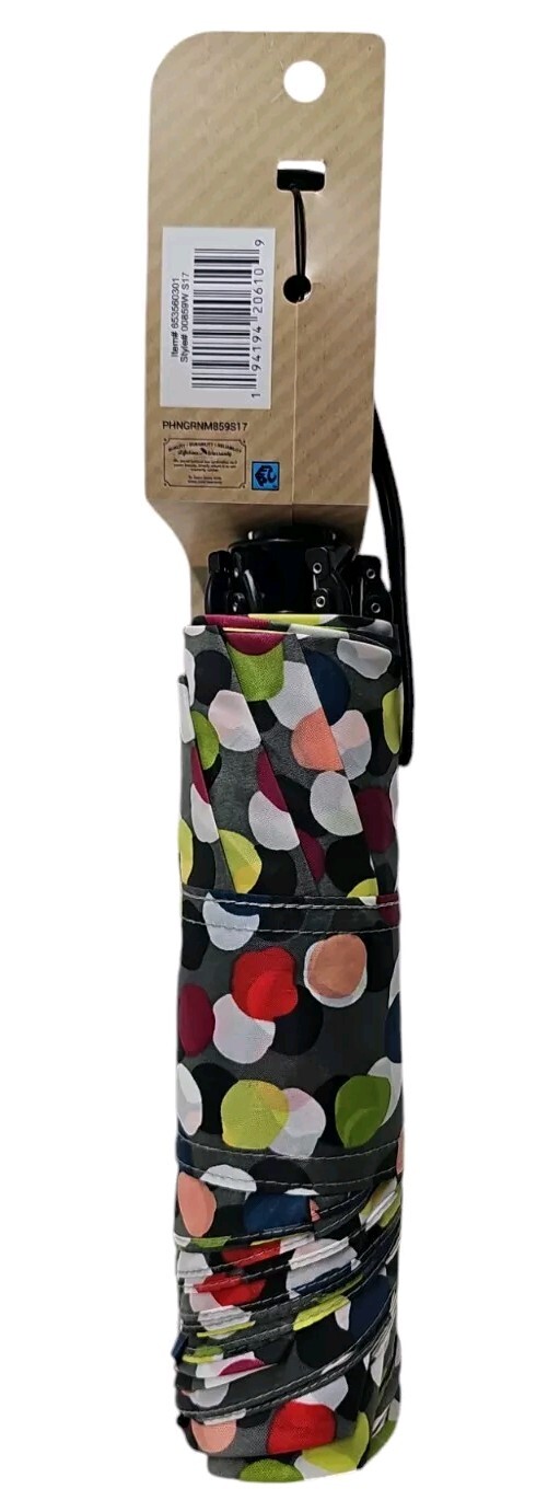 Totes Recycled Canopy Auto Open & Reverse Close Compact Umbrella 47” Multi-Color