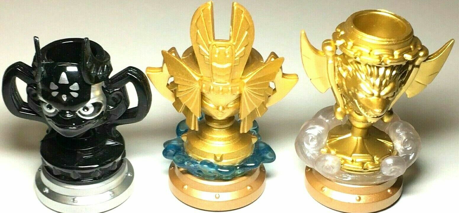 * Kaos Sky Wolfgang Sea Golden Queen Trophy Set Lot Skylanders SuperChargers