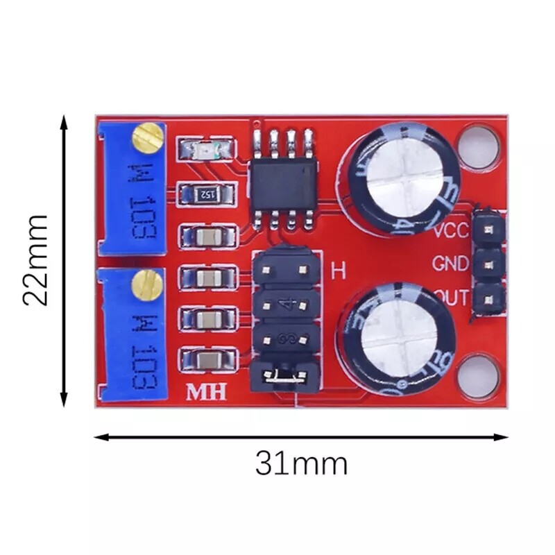 4PACK NE555 Duty Cycle Pulse Frequency Adjustable Square Wave Generator Module