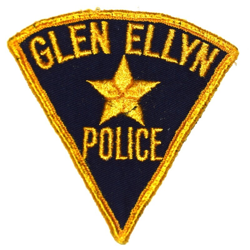 GLEN ELLYN ILLINOIS IL Sheriff Police Patch VINTAGE OLD CHEESECLOTH USED 3.75”