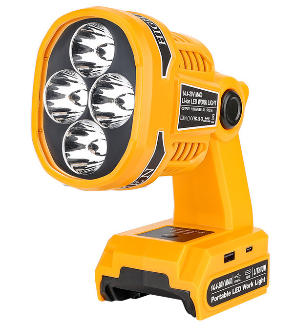 22W 1120LM LED Flashlight Work Light Spotlight for Dewalt 20V Li-ion Batteries