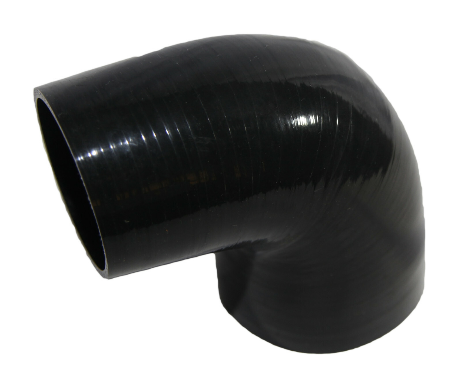 Universal BLACK 4PLY 1x90 Degree 3"-4"ID Silicone+ 2xStainles Steel T-clamp