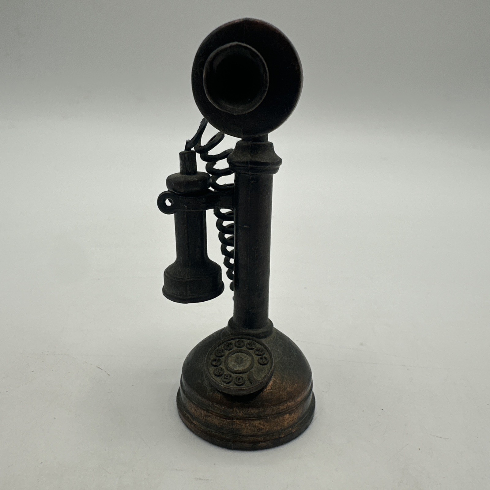 DIE CAST OLD PHONE ANTIQUE BRASS FINISH PENCIL SHARPENER
