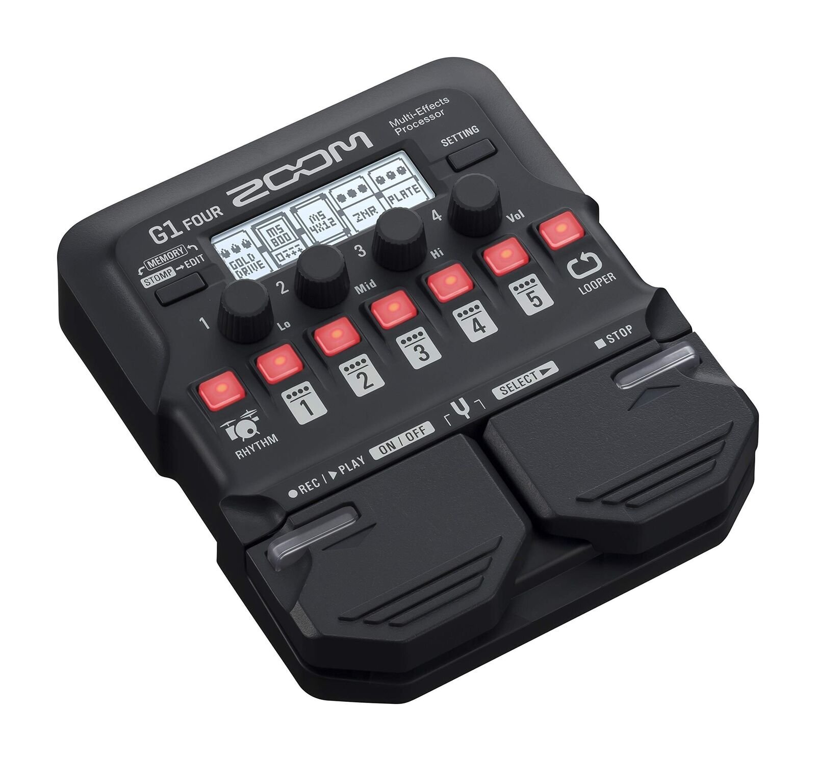 Zoom G1 FOUR Guitar Multi-Effects Processor Pedal, With 60+ Built-in effects,...