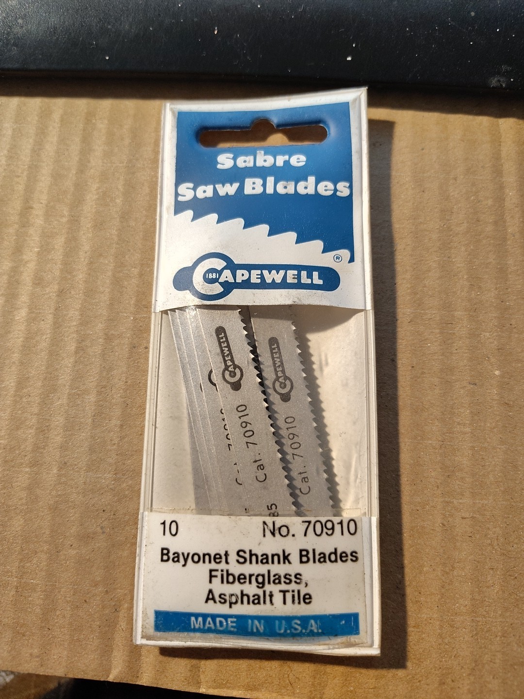 Capwell Sabre Saw Blades 10 Pack No.70910 Fiberglass Asphalt Tile