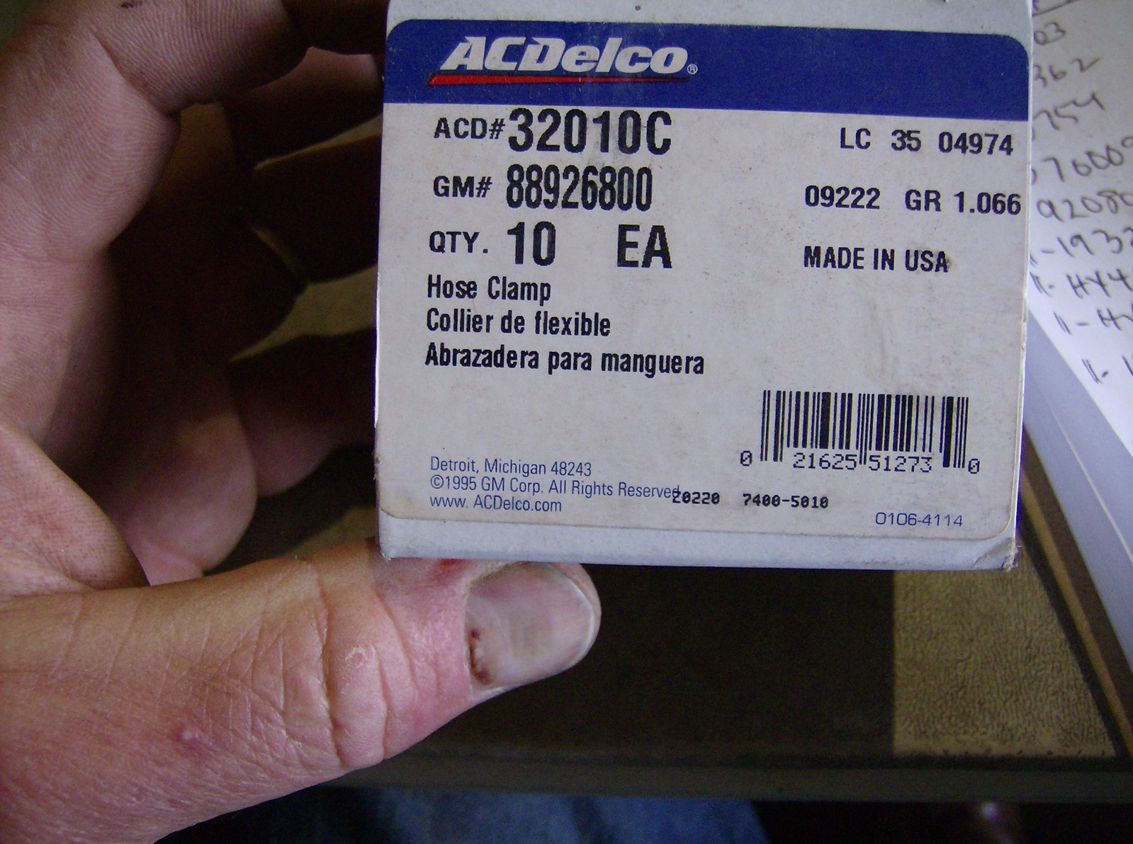 GENUINE GM 88926800 HOSE CLAMPS 0.375" - 0.625" LOT OF 10