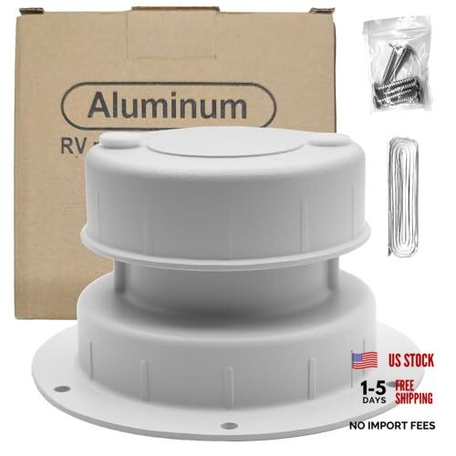 Aluminum RV Roof Sewer Plumbing Vent Cap Kit- Metal Replacement for Plastic 1