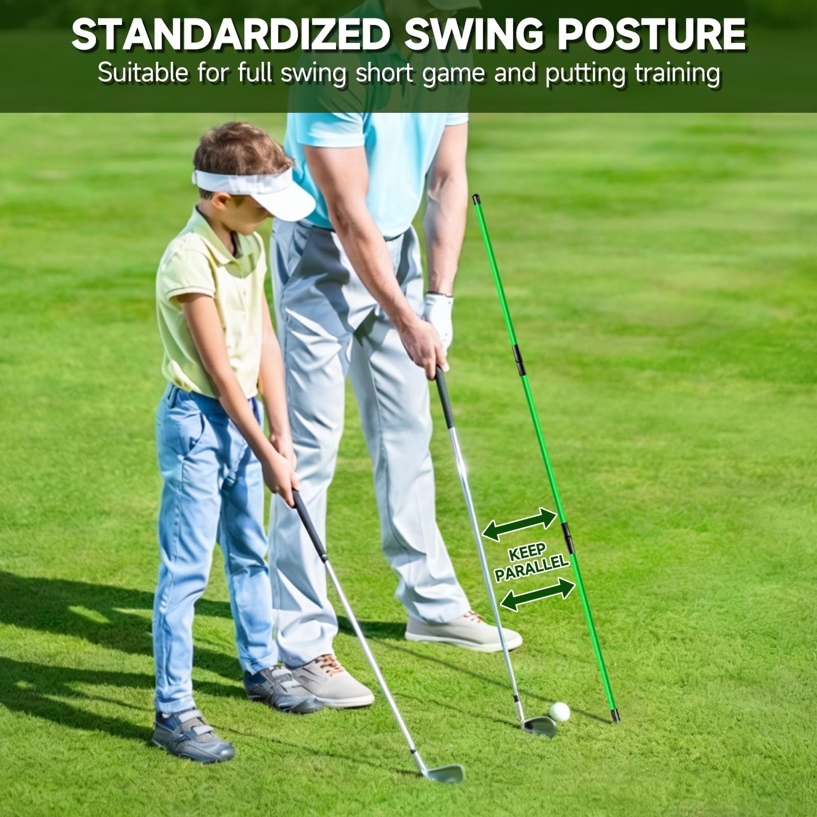 ATTRACTIVE 48-Inch Golf Alignment Sticks 2 Pack Collapsible Golf Practice Rod...