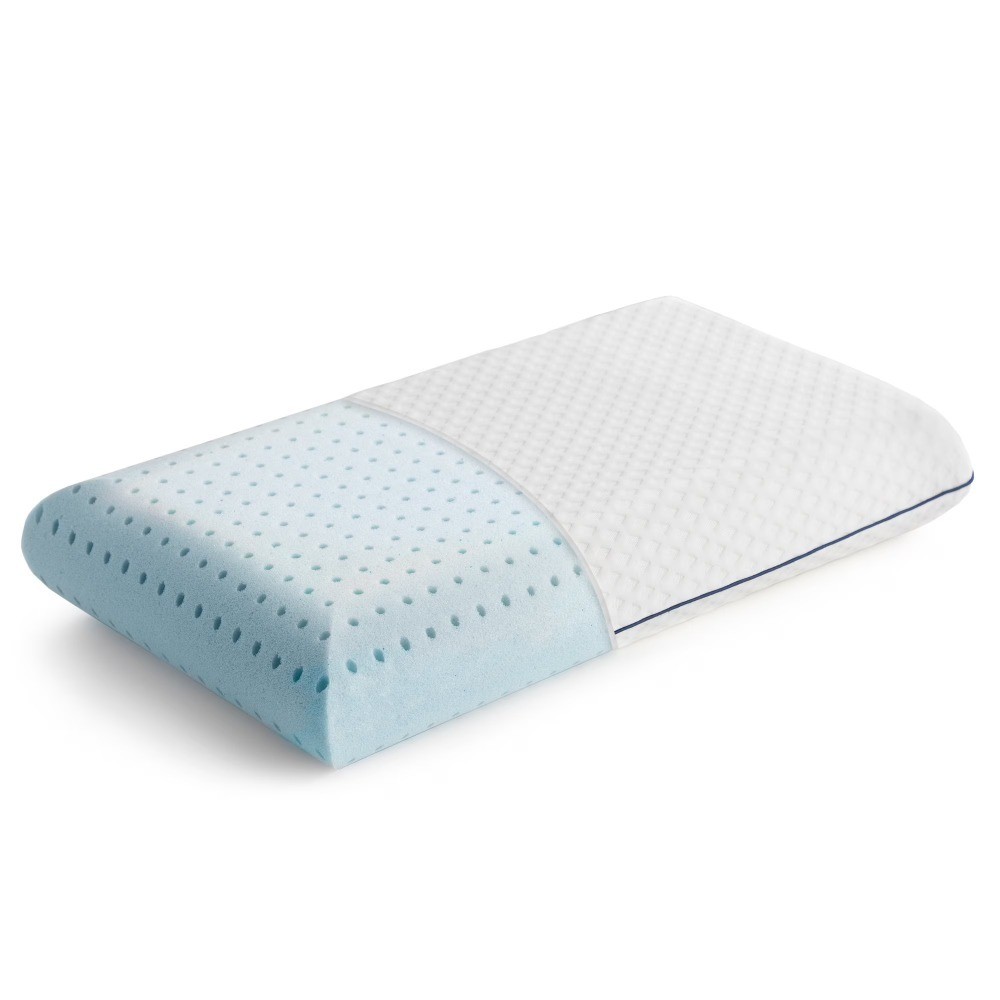 Medium Feel Standard Size Ventilated Gel Memory Foam Pillow with Cooling