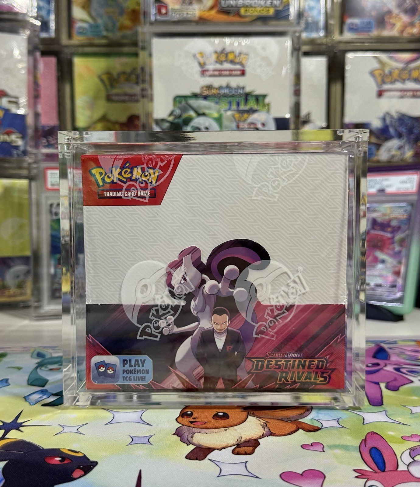 2pcs Pokemon Booster Box Protector Case Acrylic Magnetic Closure 99% UV Blocking