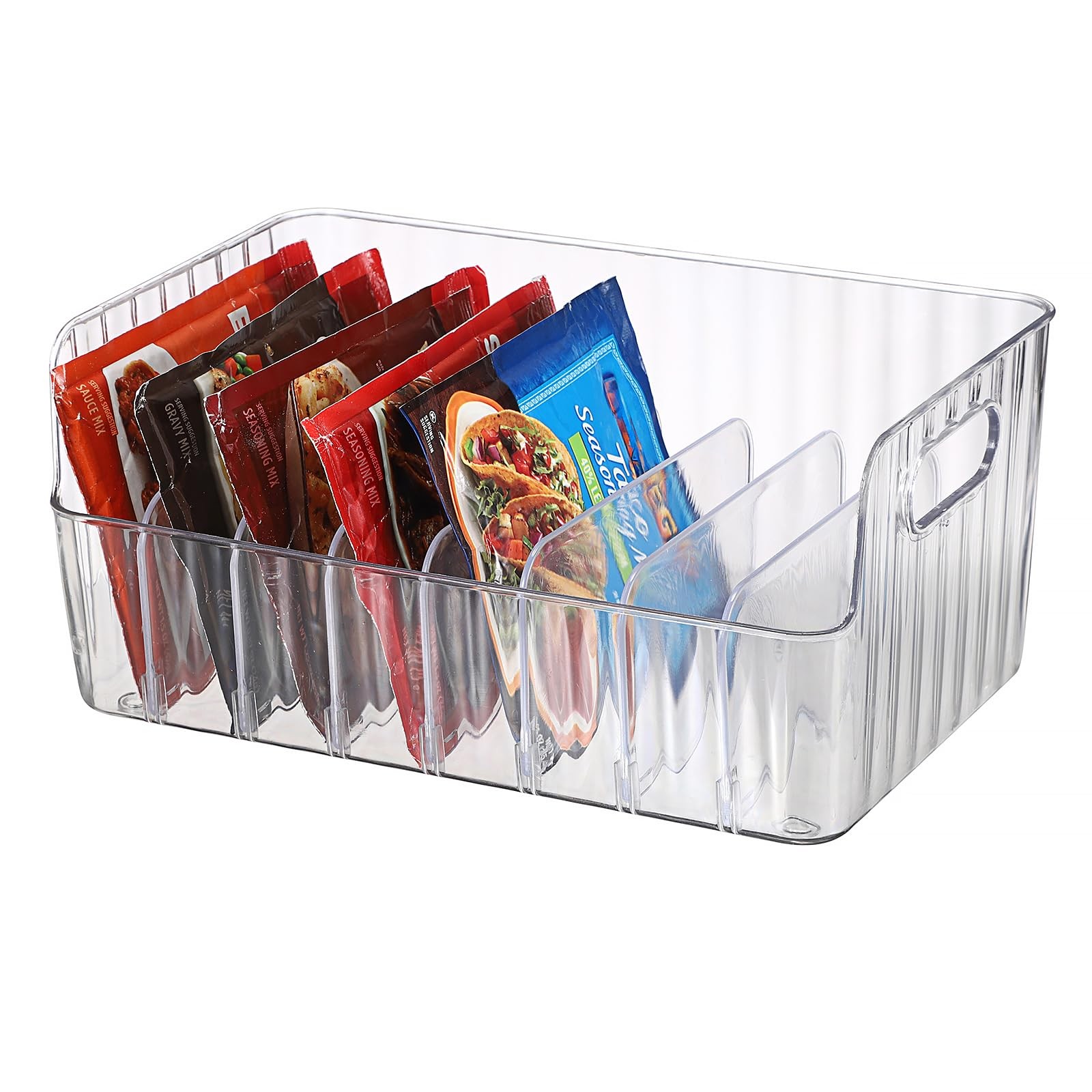Seasoning Packet Organizer, Food Storage Organizer with Divided 8 Removable C...