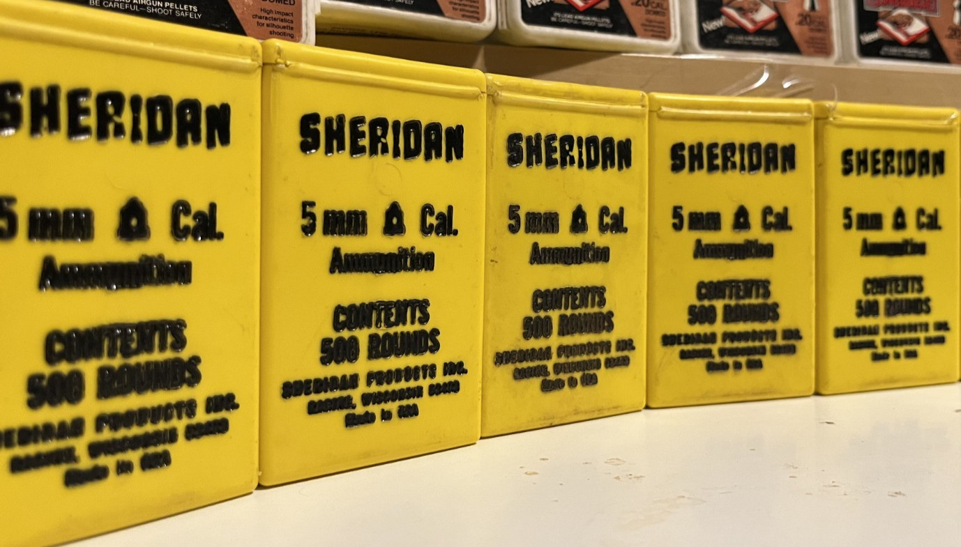 5mm Cylindrical SHERIDAN .20 PELLETS Classic Yellow Tombstone Box 500 CLEAN/FULL