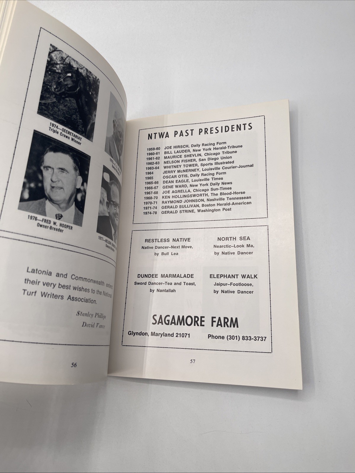1978 National Turf Writers Association 19th Annual Dinner Program