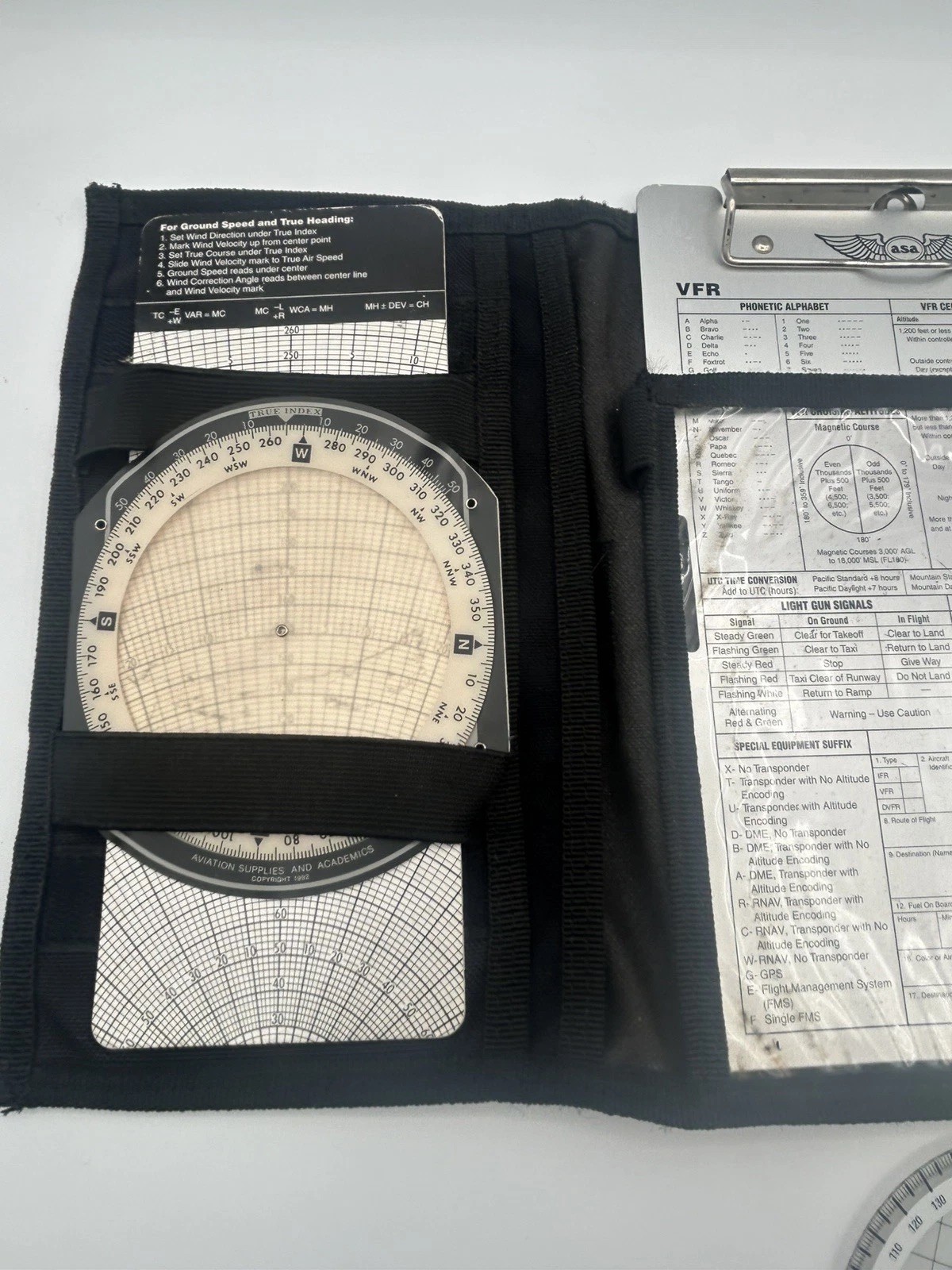 ASA Air Classics E6-B Flight Computer & Clipboard Gleim Clear Ruler Cases. F1
