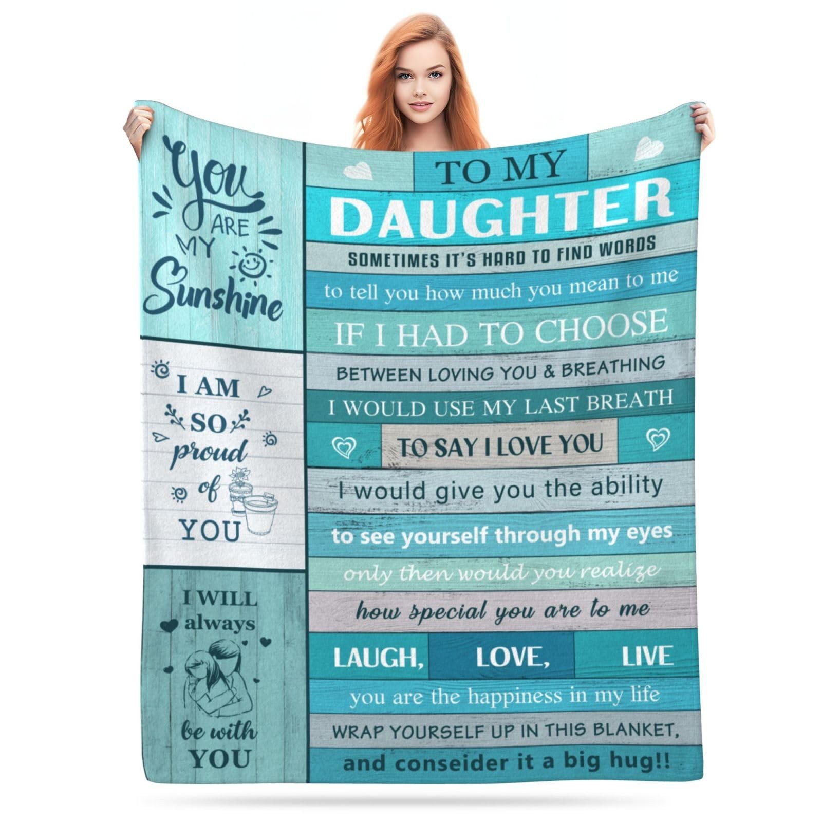 Daughter Blanket Gifts from Mom Dad 60x50 Inch Christmas Graduation Birthday