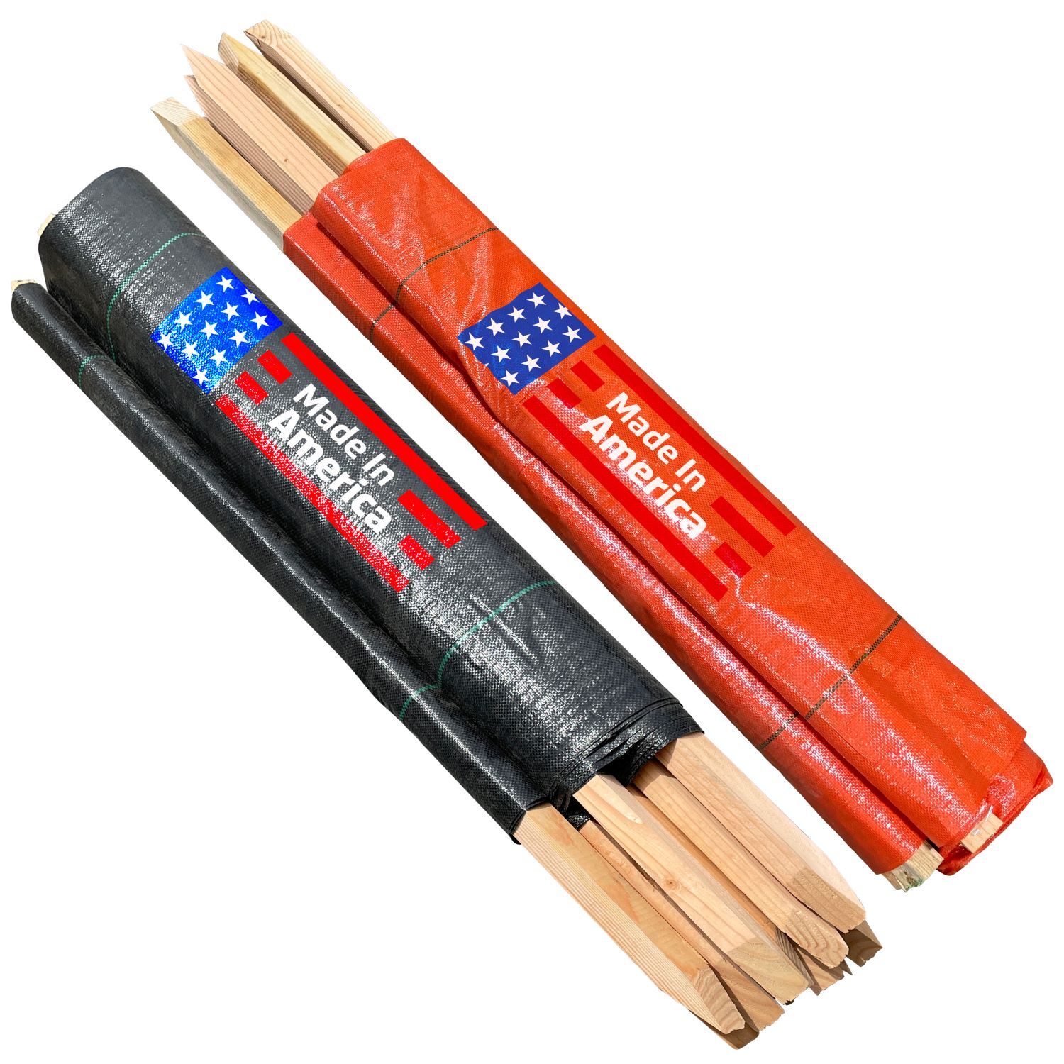 Sandbaggy 3 ft x 100 ft Silt Fence with Wooden Stakes (4 ft) - Orange / Black