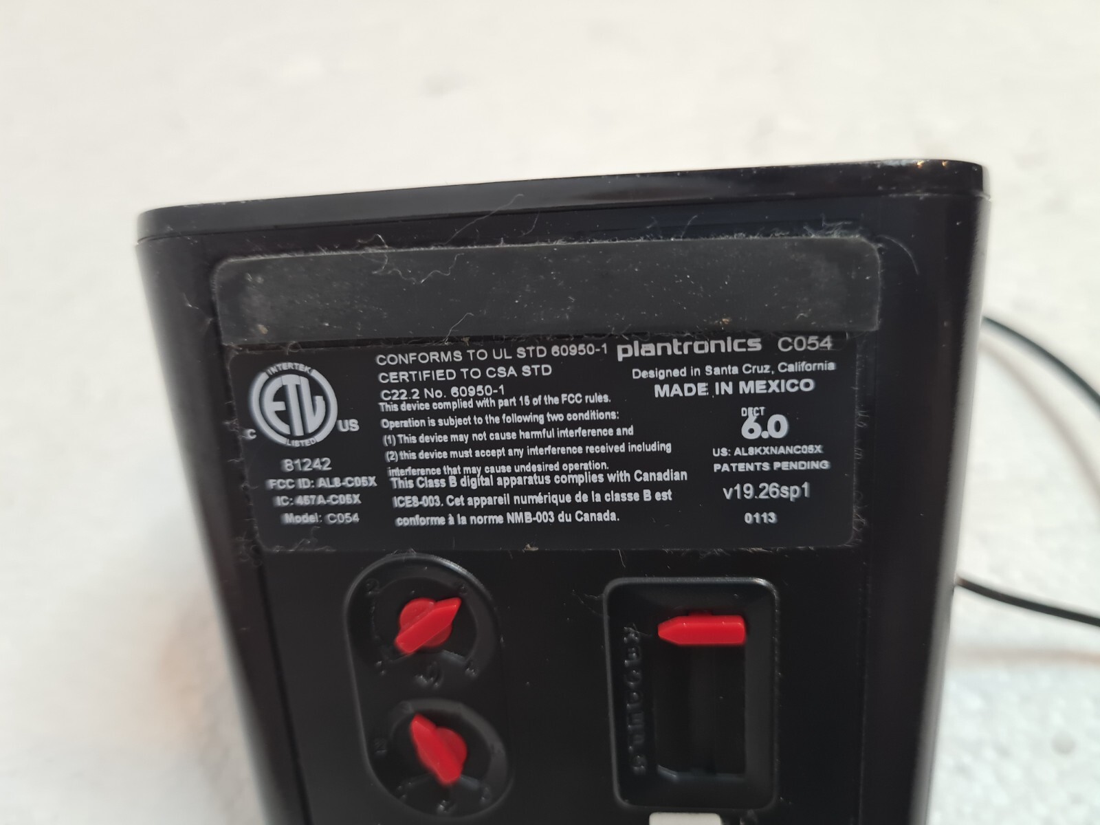 Plantronics C054 Wireless Headset Charging Base only- NO Power Adapter