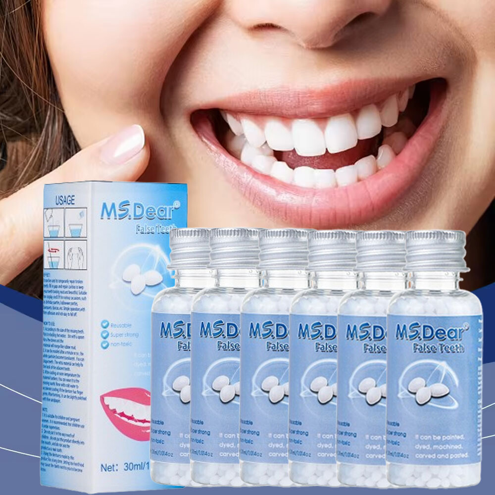 6-1X Temporary Tooth Repair Kit Dental Repair Replace Missing Teeth DIY Moldable
