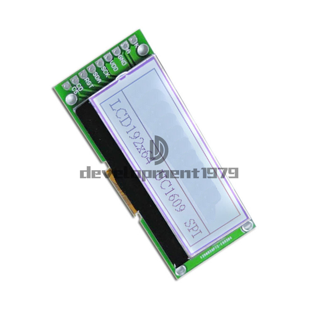 2" 192x64 White Graphic LCD Display Module UC1609 SPI 3V