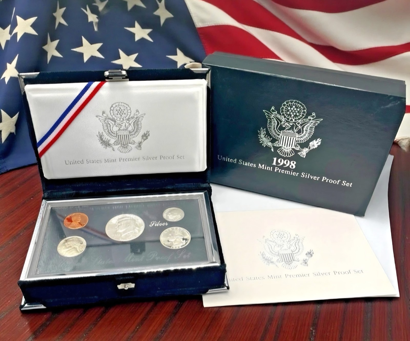 1998-S SILVER Proof Set with original U.S. Mint box and COA