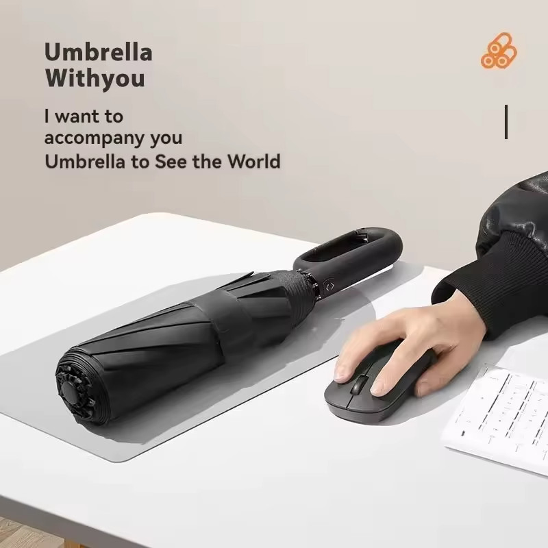 Automatic Windproof Folding Umbrella Compact Anti-UV Sun & Rain Travel Umbrella