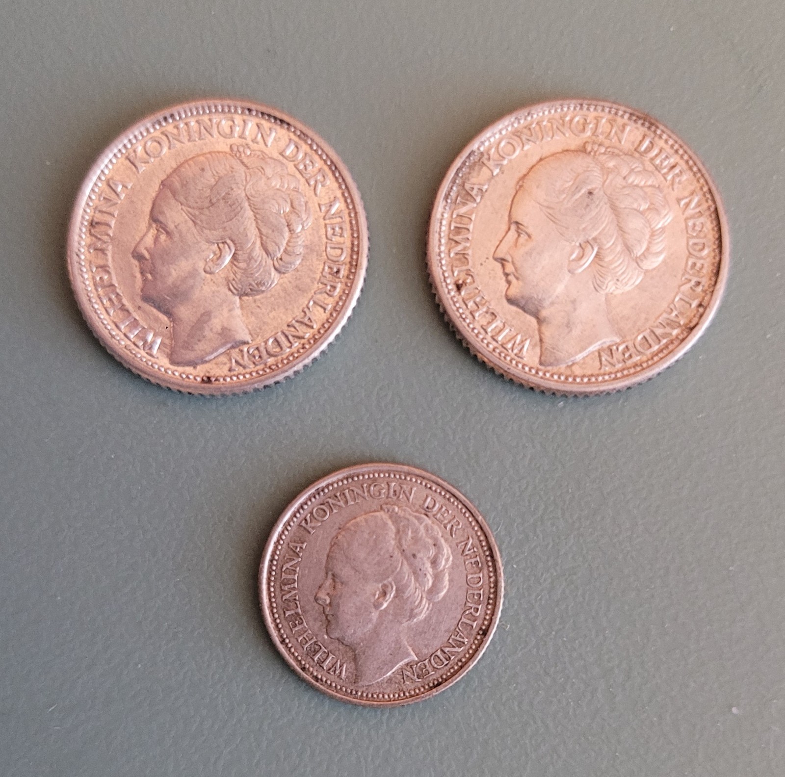 2x 1944 NETHERLANDS Silver Quarters & 1930 Silver Dime. 64% Silver. Ship for $1.