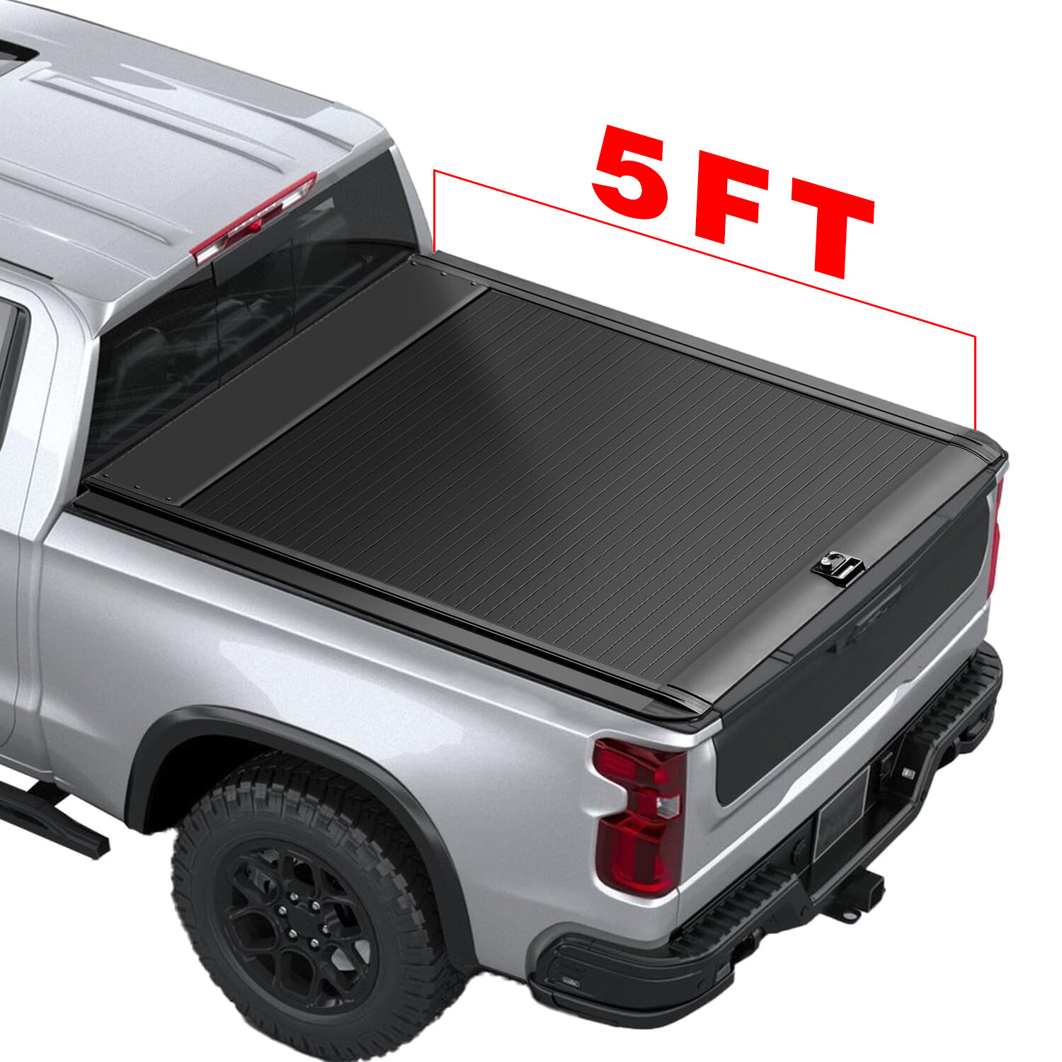 5FT Retractable Truck Beds Tonneau Cover For 2013-2023 Toyota Tacoma Aluminum