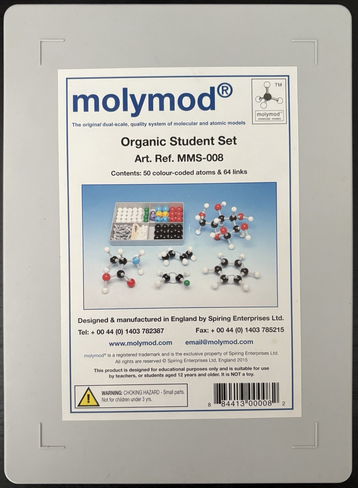 Molymod Organic Student Set Molecular Model Set MMS-008 - Missing Phosphorus
