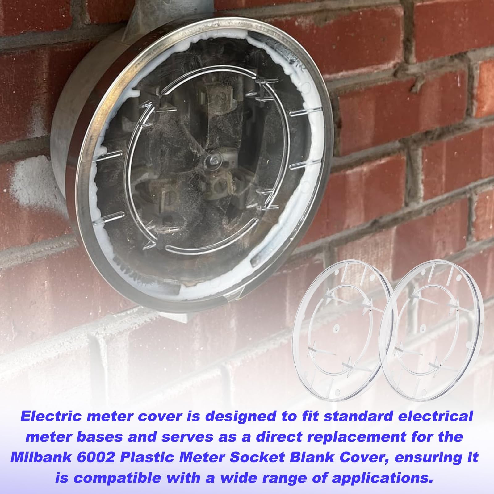 2 Pack Electric Meter Covers Clear Plastic Meter Socket Covers Replacement Co...