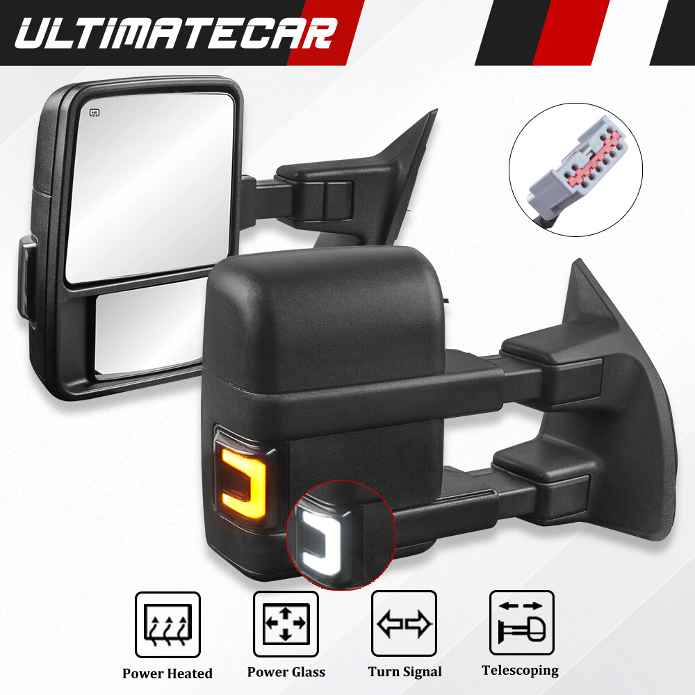 Pair Power Heated Tow Mirrors For 1999-2016 Ford F250 F350 F450 F550 Super Duty