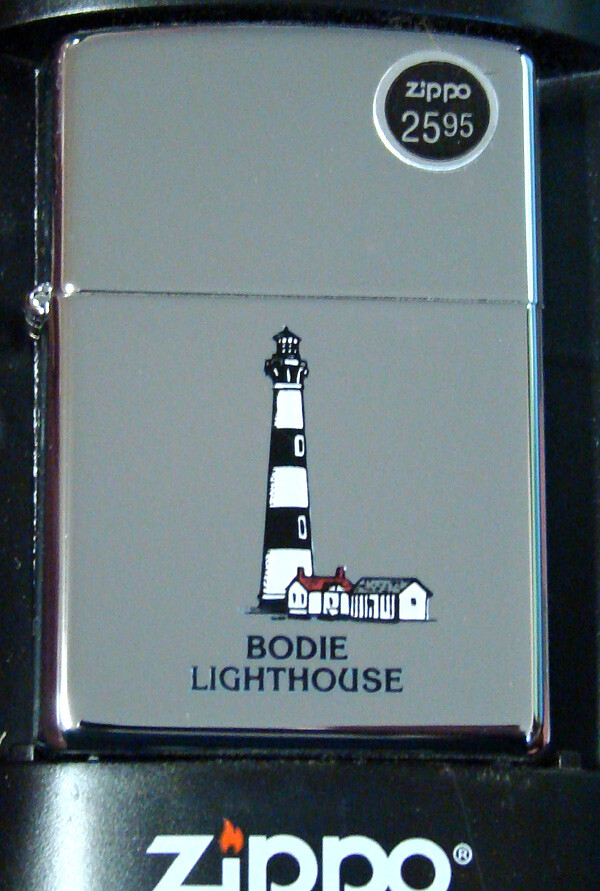 Bodie Lighthouse Zippo MIB Nags Head, North Carolina Polished Chrome 2007
