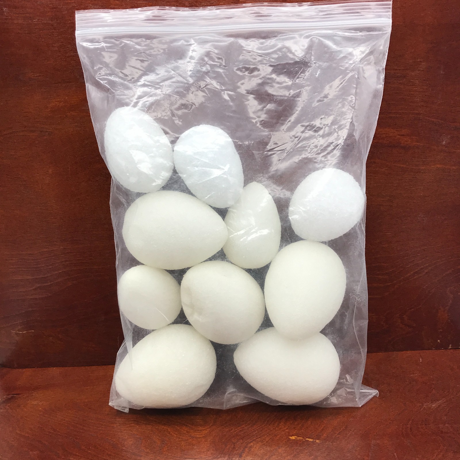 Styrofoam Craft Easter Eggs Various Sizes 10-pack