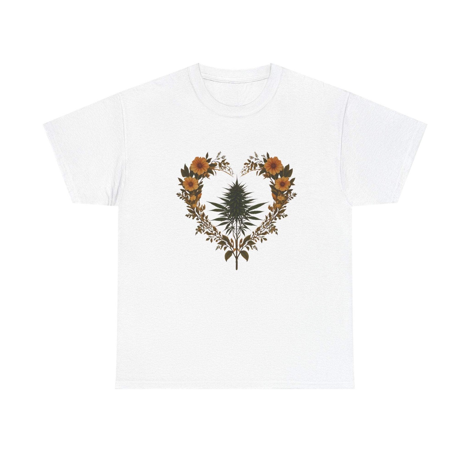 Floral Heart Graphic Tee, Casual Wear, Gift for Her, Boho Style, Summer Fashion,