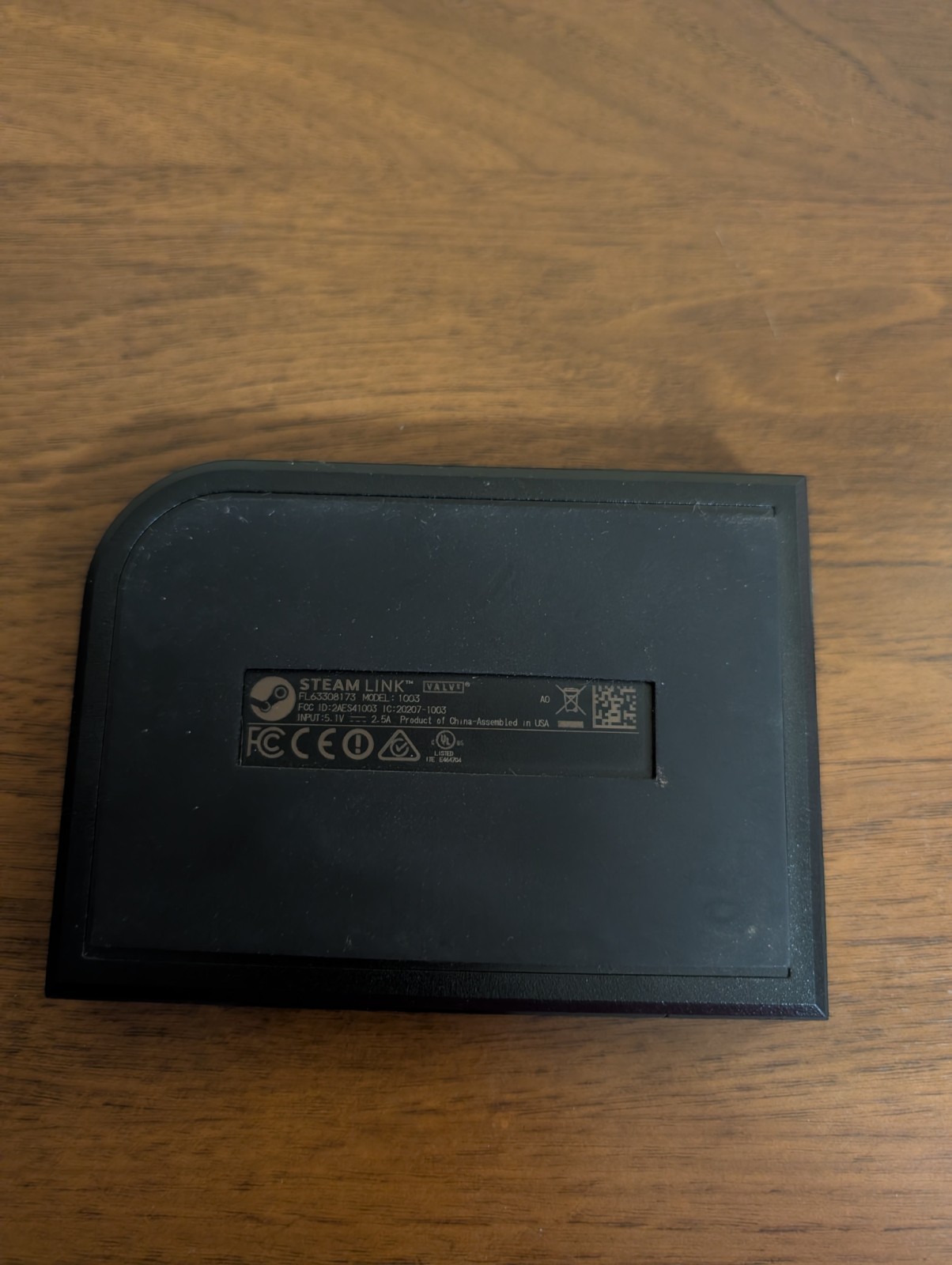 VALVE STEAM Link Wireless Streaming Device Model 1003 No Power Supply