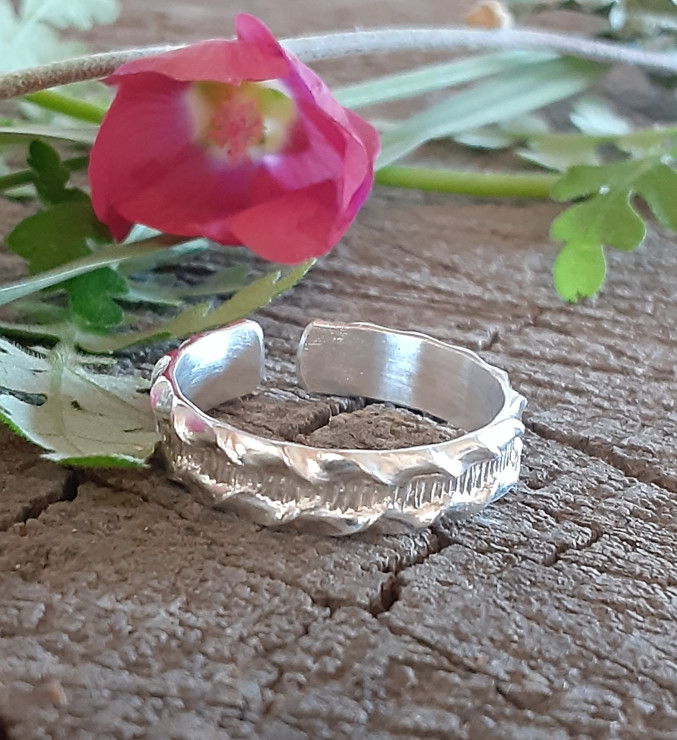 sterling silver thumb ring adjustable no patina - handmade