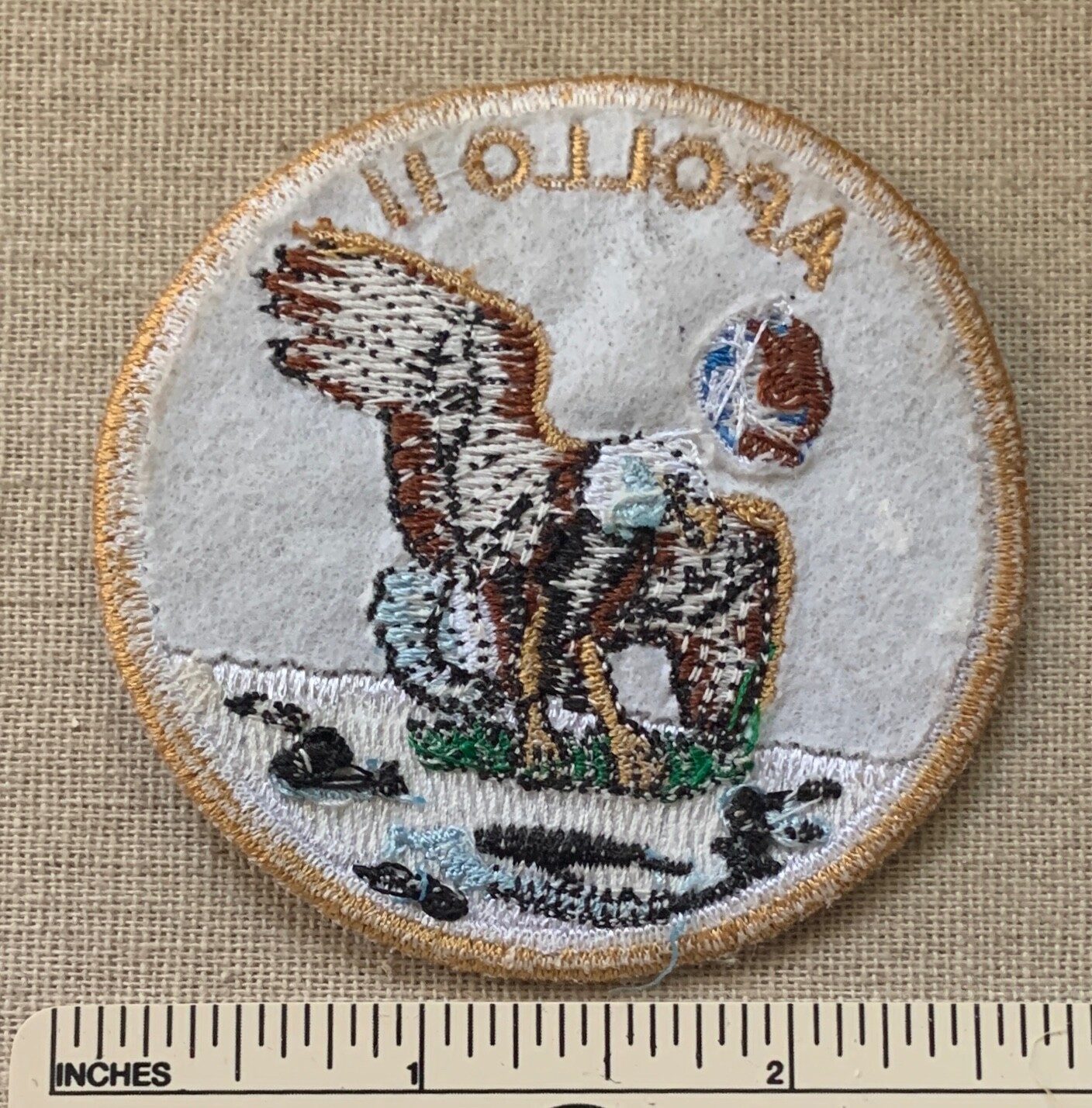 Vintage APOLLO 11 Space Program Mission PATCH Eagle NASA Souvenir Badge