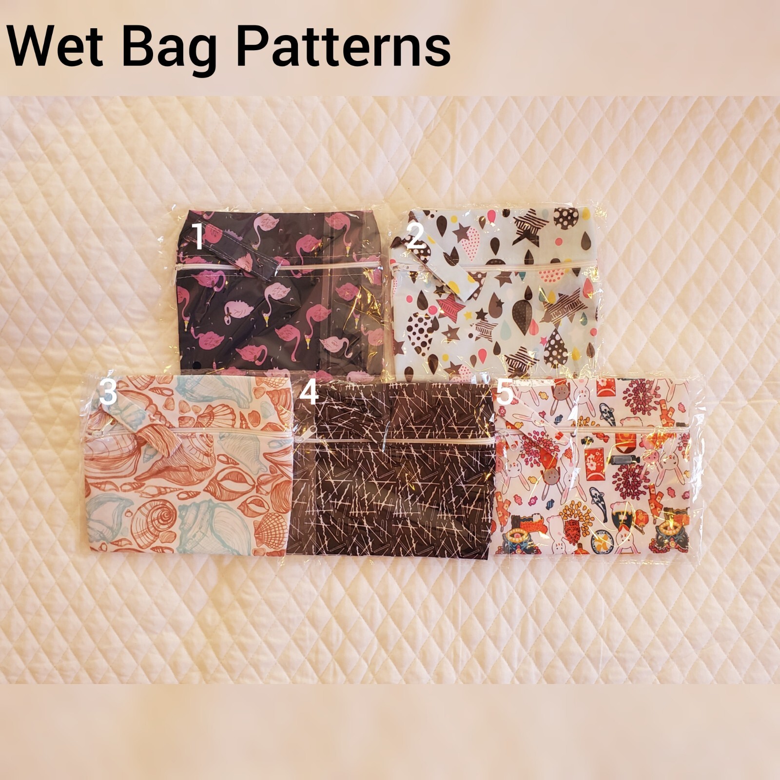 Wet Bags for Reusable Menstrual Pads - Waterproof Polyester with Zipper