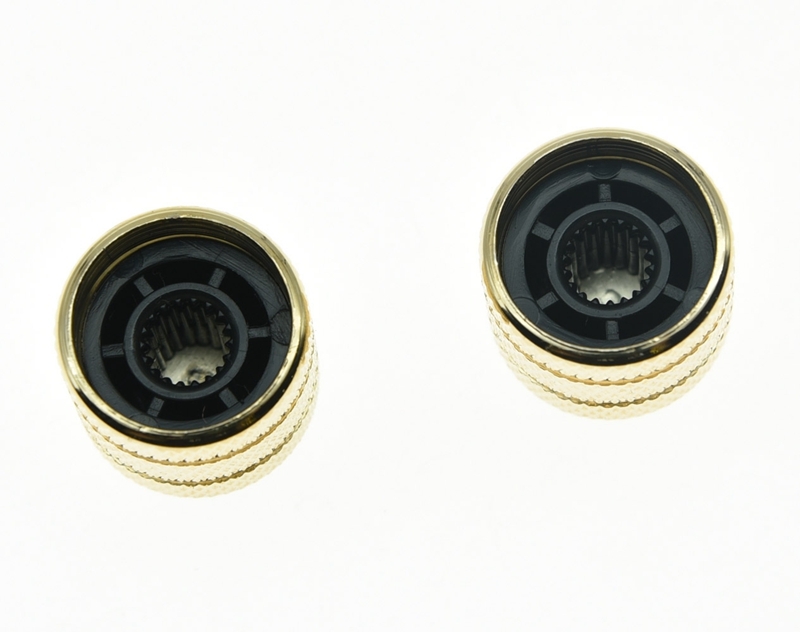 2-Pack Gold Push On 6mm Guitar Abalone Cap Top Dome Knobs Bass Knob Tele Knobs