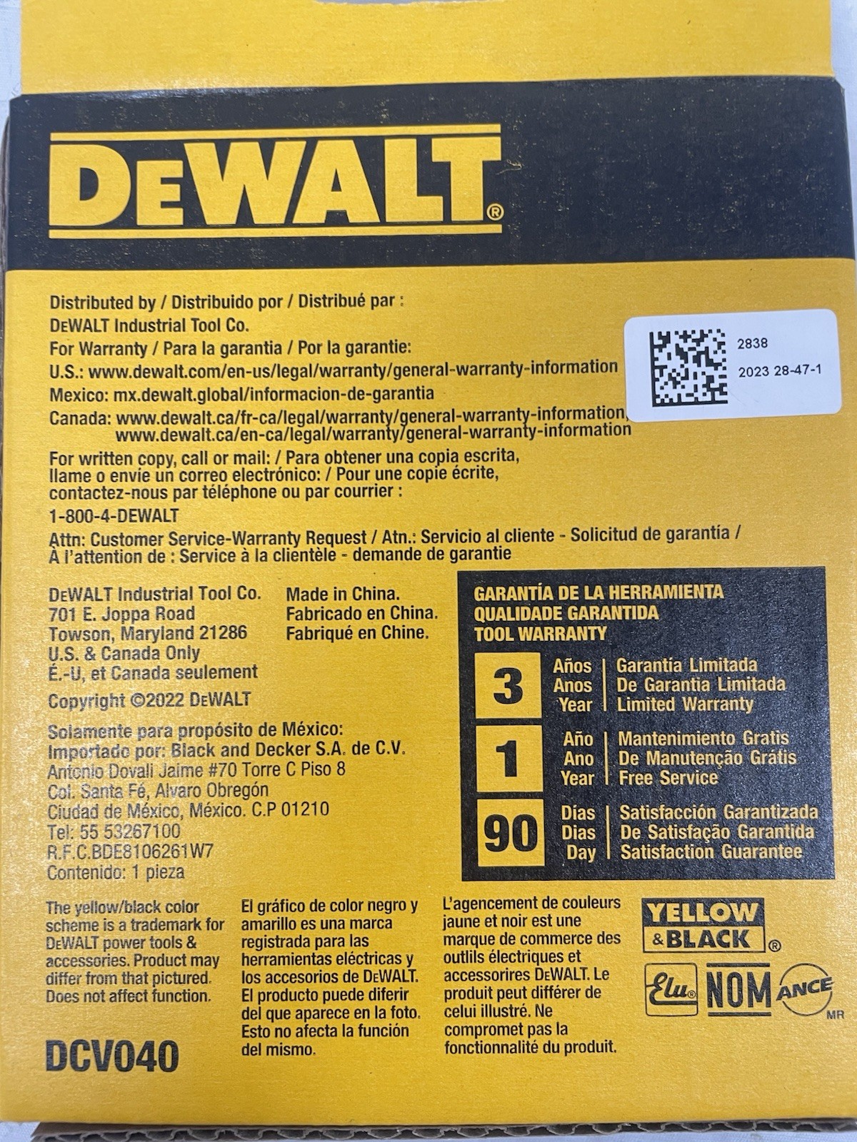 Dewalt DCV040 Wireless Tool Control Remote
