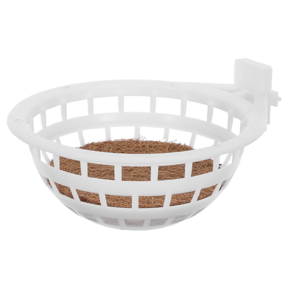 2Pcs Durable Plastic Bird Nesting Bowls White Parrot Hatching and Breeding Nests