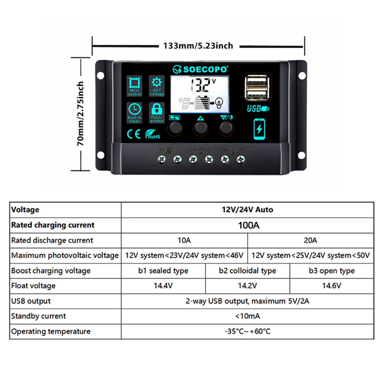 7000W Peak Solar System Kit Flexible Panel 100A Controller 12V To 110V 220V
