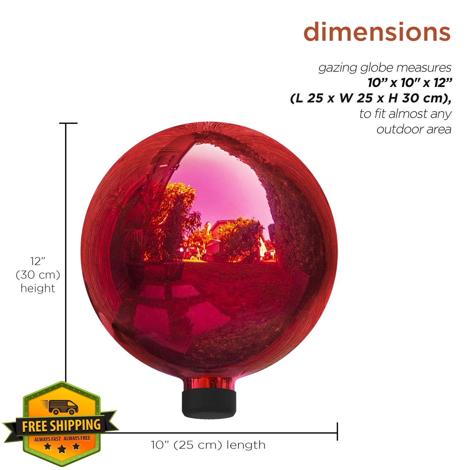 Alpine Corporation 10" Red Gazing Globe