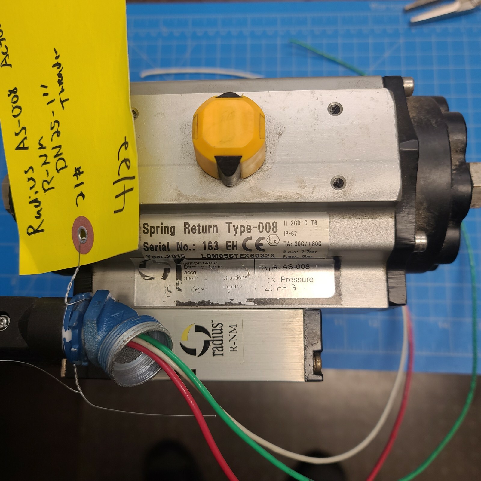 Radius AS-008 Actuator & R-NM Solenoid Valve, Triad 50D DN25-1" Valve [B4B4]