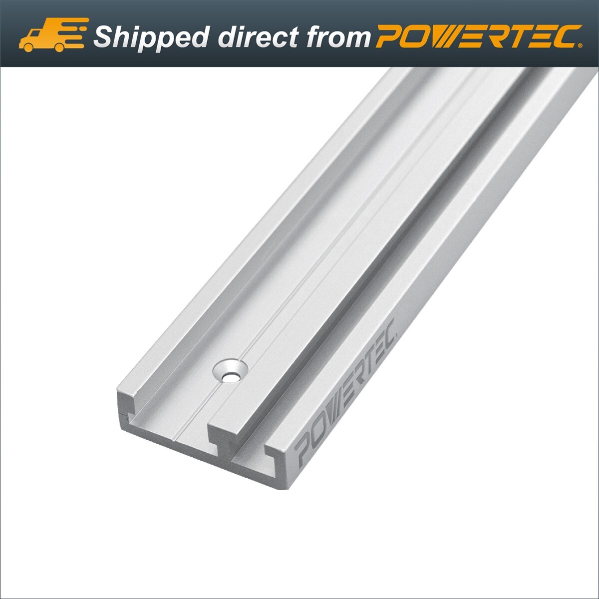 POWERTEC 48" Aluminum Combo T-Track Miter Track  Dual Track Rail (71365)