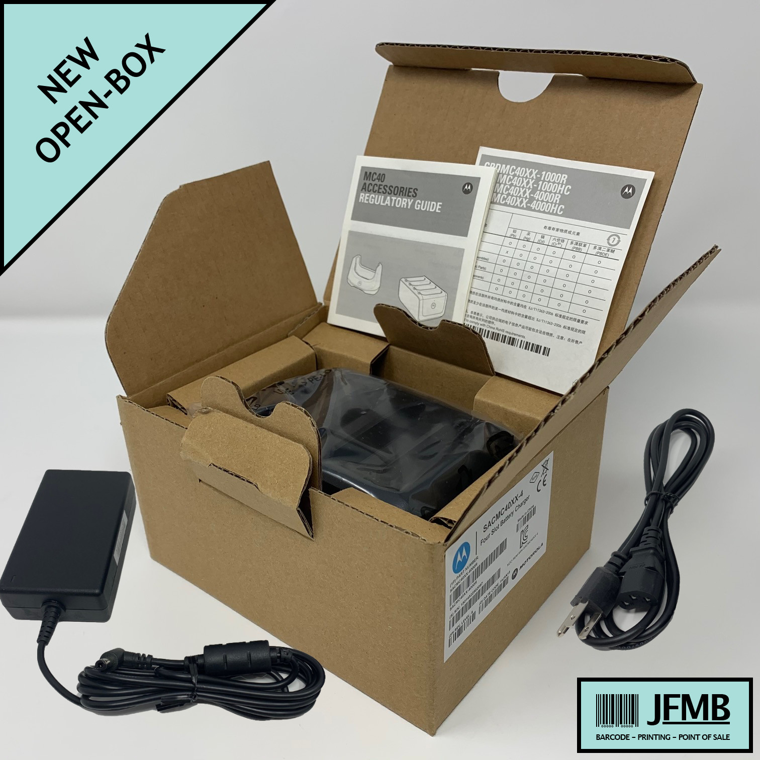 NEW MC40, MC40N0, SACMC40XX-4000R Motorola Zebra 4-Port Battery Charger