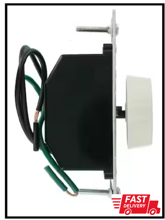 Trimatron 600-Watt Single-Pole Universal Rotary Dimmer White/Light Almond